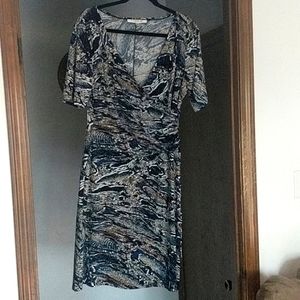 Evan Picone Snakeskin Print Faux Wrap